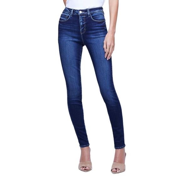 L’AGENCE Marguerite Jean High Rise Skinny Stretch Columbia Blue Size 24